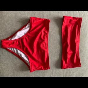 Fashion Nova "The Perfect Tan Bikini" - Red L